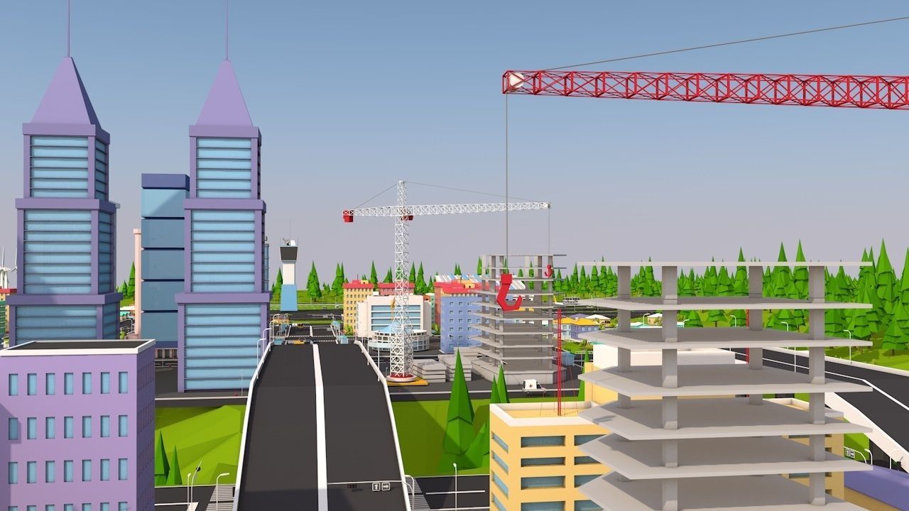 Low Poly Megapolis City Premium Pack Low-poly 3D model_18