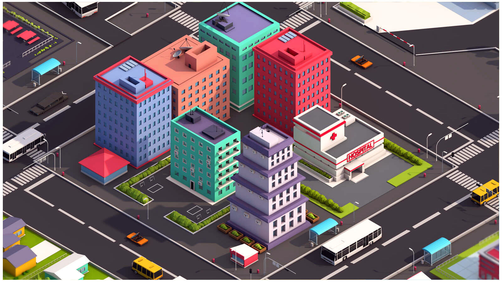 Low Poly Megapolis City Premium Pack Low-poly 3D model_17