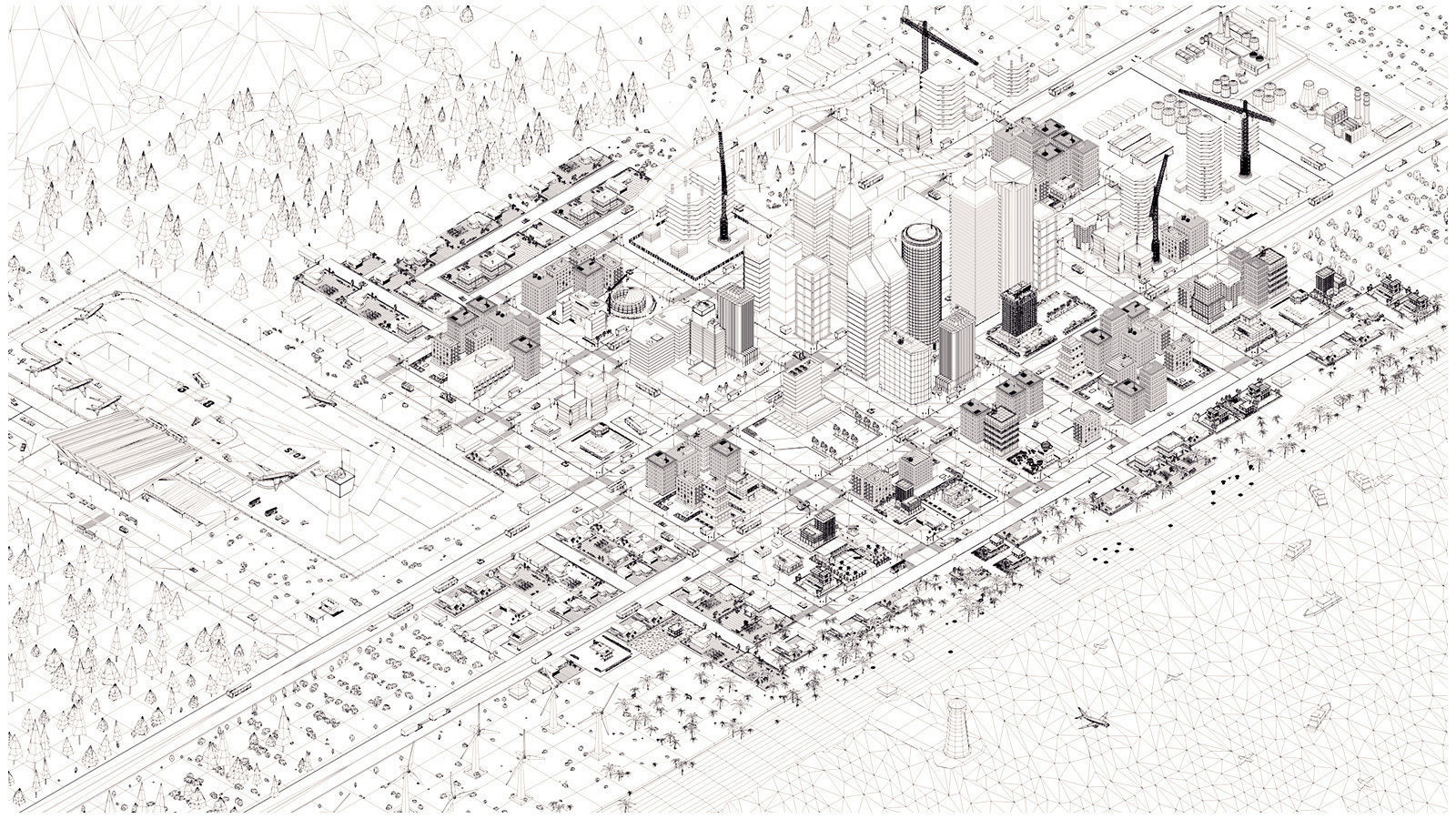 Low Poly Megapolis City Premium Pack Low-poly 3D model_22