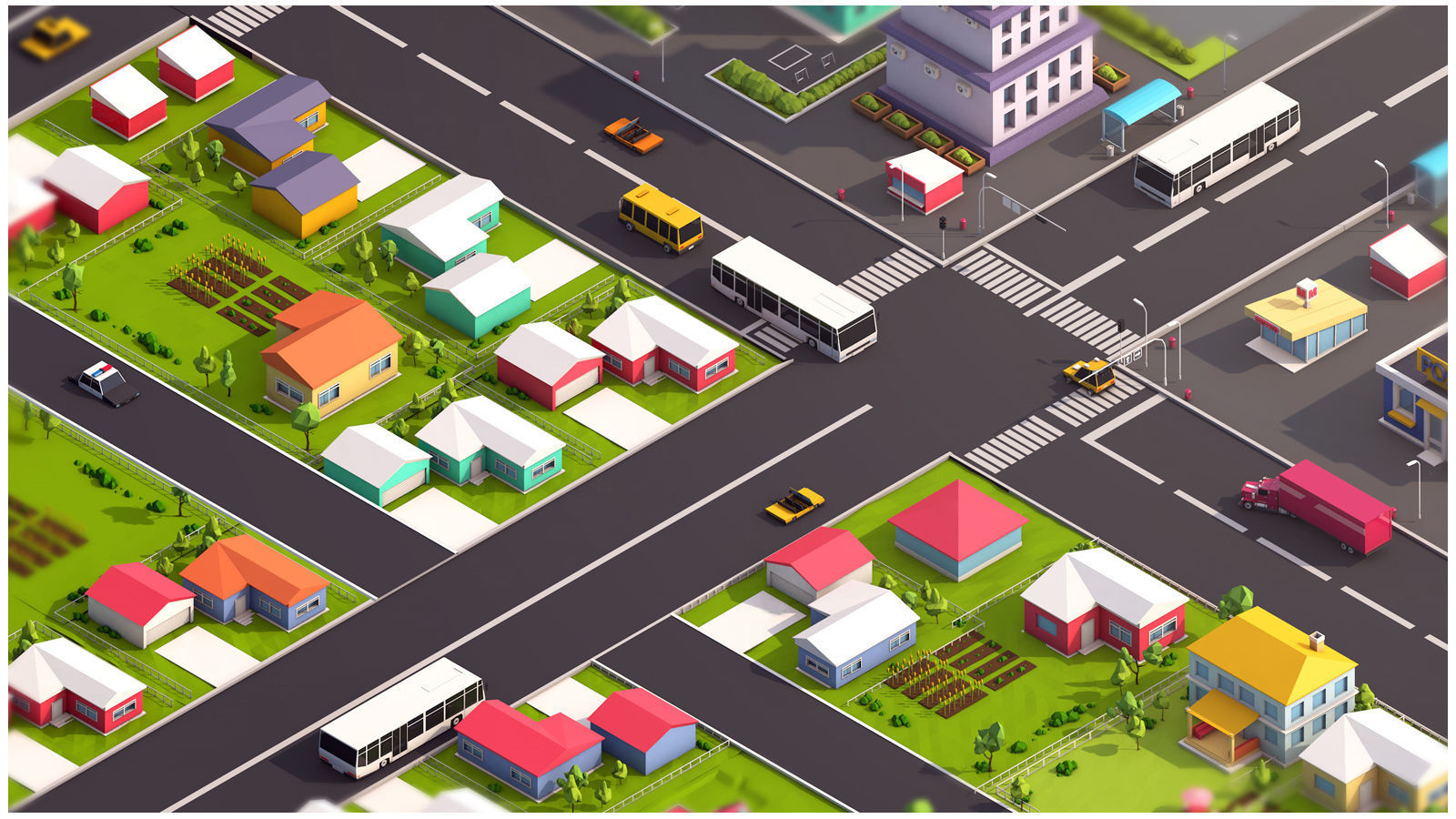 Low Poly Megapolis City Premium Pack Low-poly 3D model_13