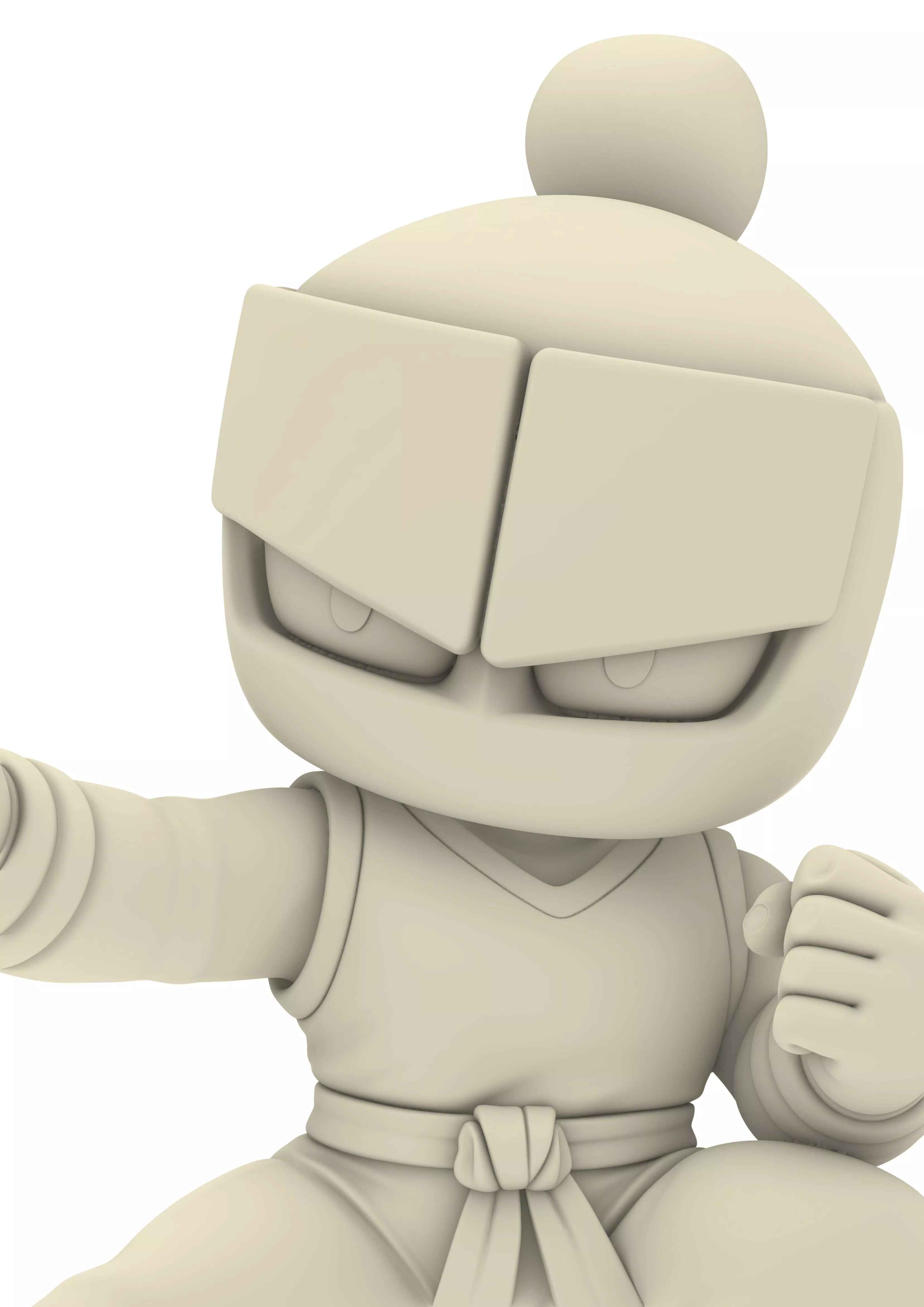 Samurai Warrior Chibi Anime Boy Toy Animal Fighter Monster 3D print model