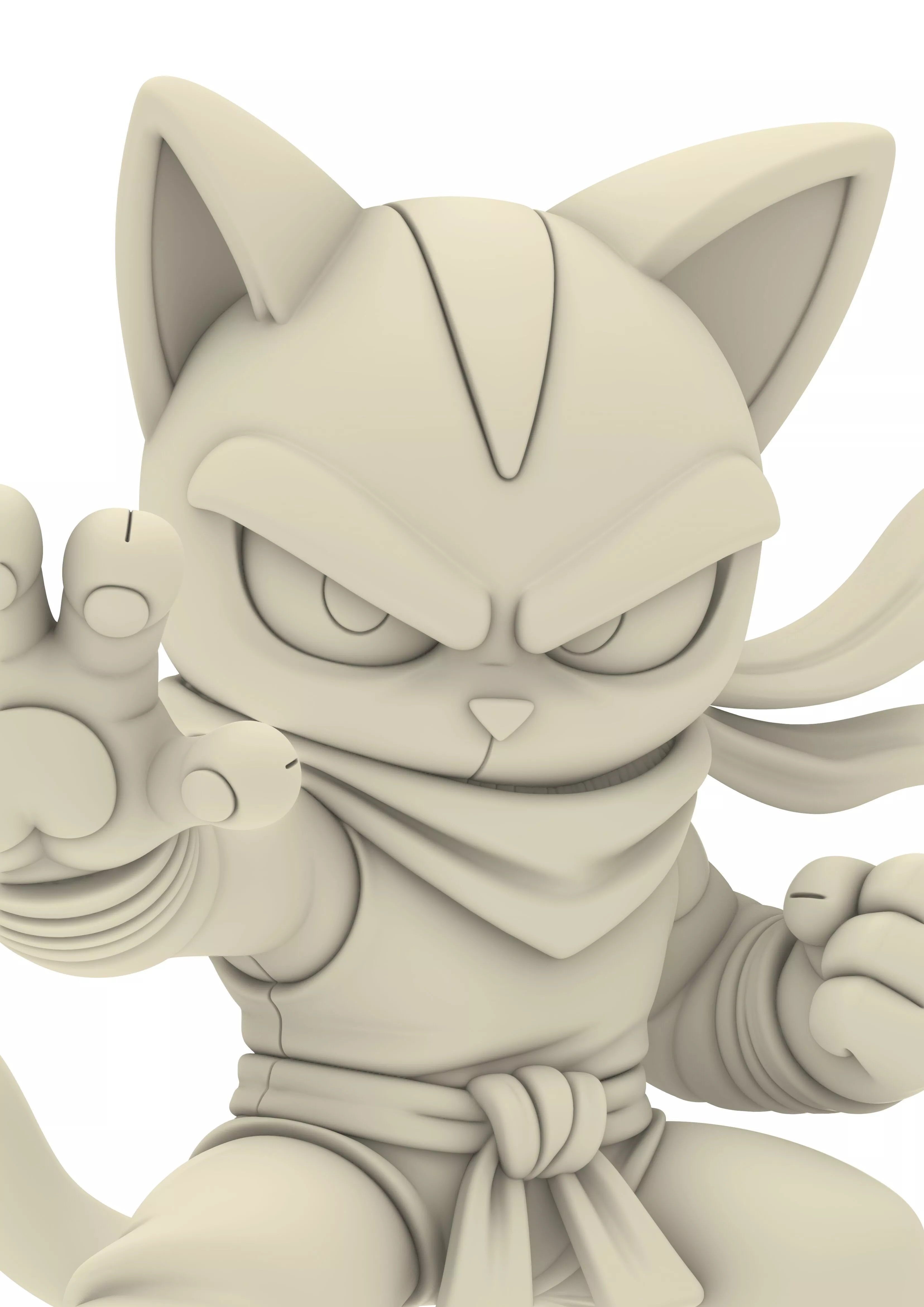 Samurai Warrior Chibi Anime Boy Toy Animal Fighter Monster 3D print model