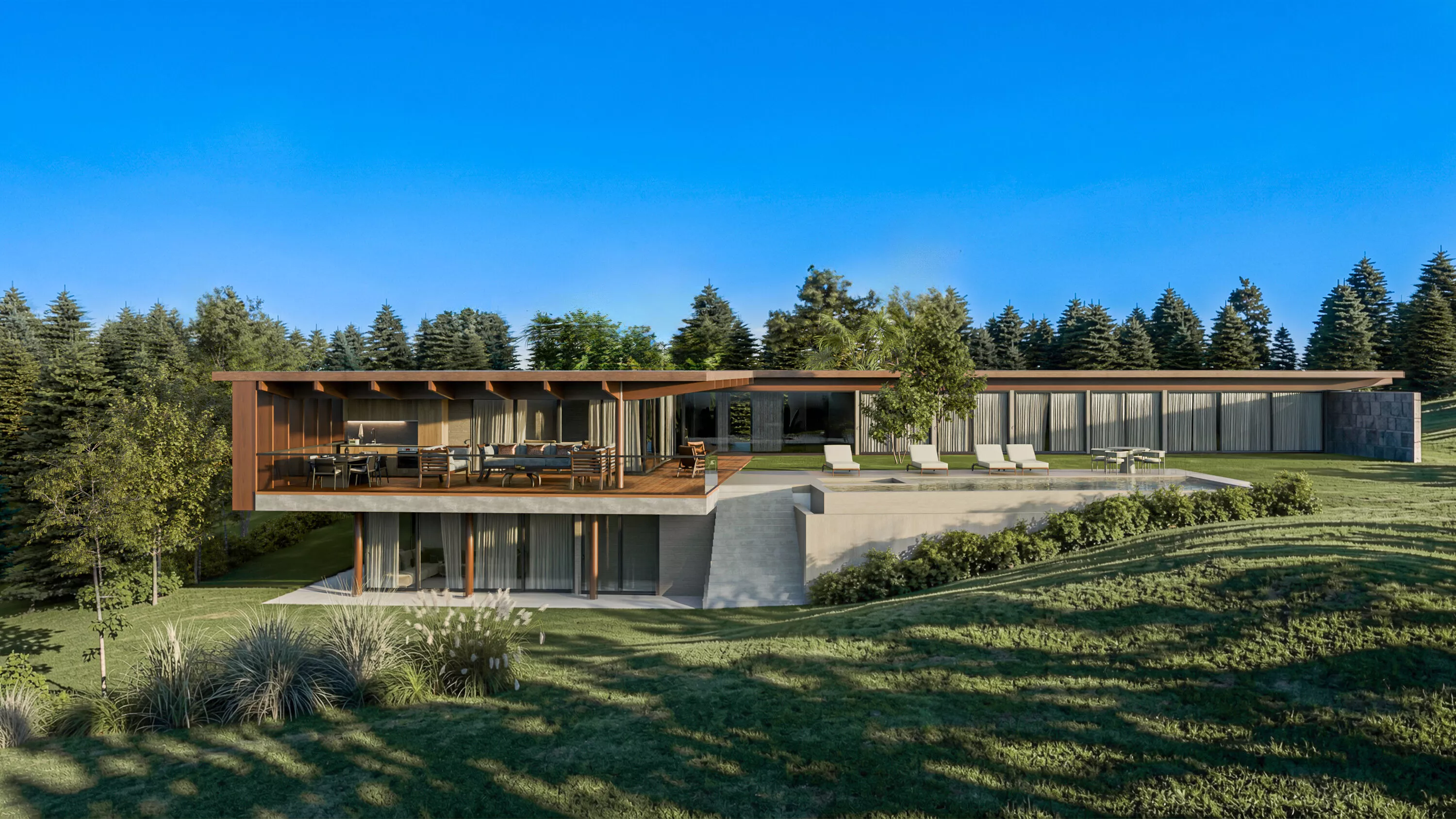 Meadow Villa- exterior scene 3d model 3D model