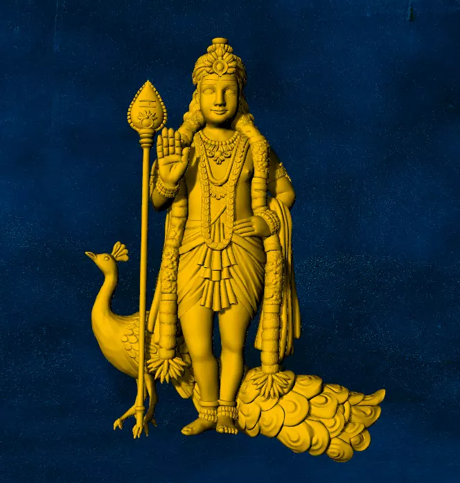 ayyappa kumara swami murugan god hindu gold silver locket 3D print model