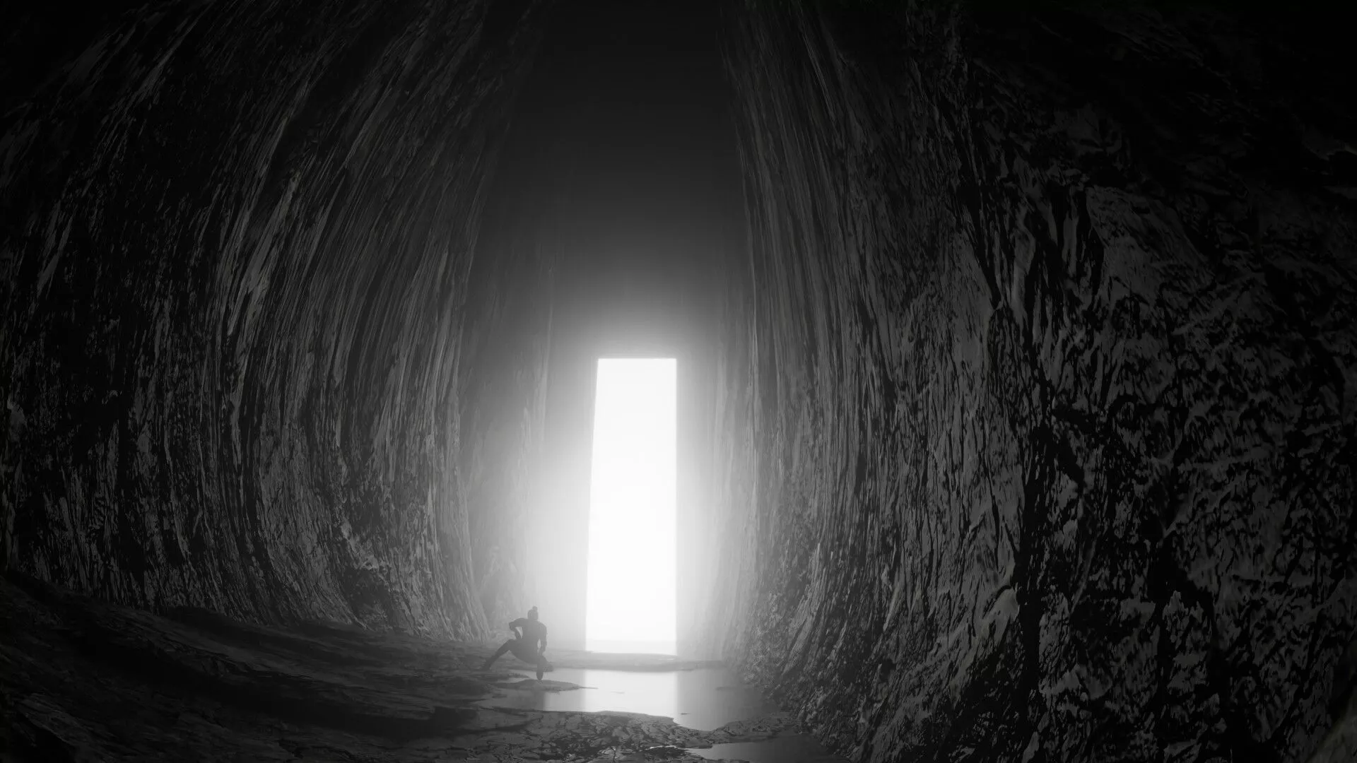 Sci-Fi Character Cinematic Cave Gateway Scene 3D model