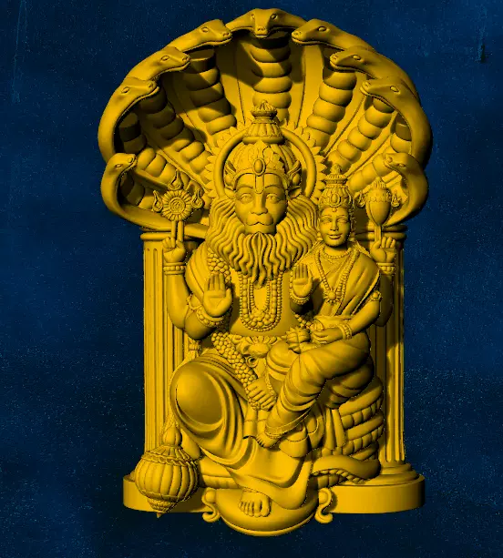 narasimha god hindu gold sivler locket 3D print model