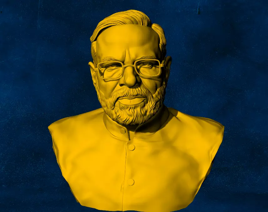 namo modi pm narendra gold locket silver Free 3D print model