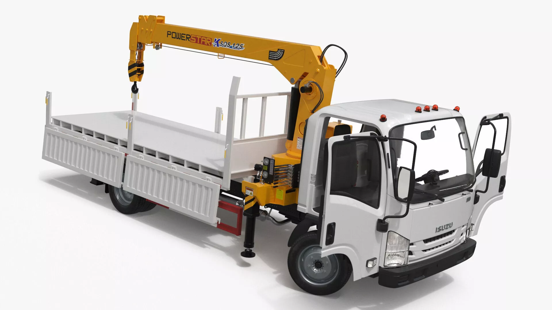 ISUZU NPR Manipulator Truck Crane Rigged for Maya 3D model