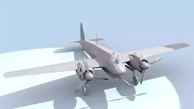 Aircraft airplane with propellers Low-poly 3D model