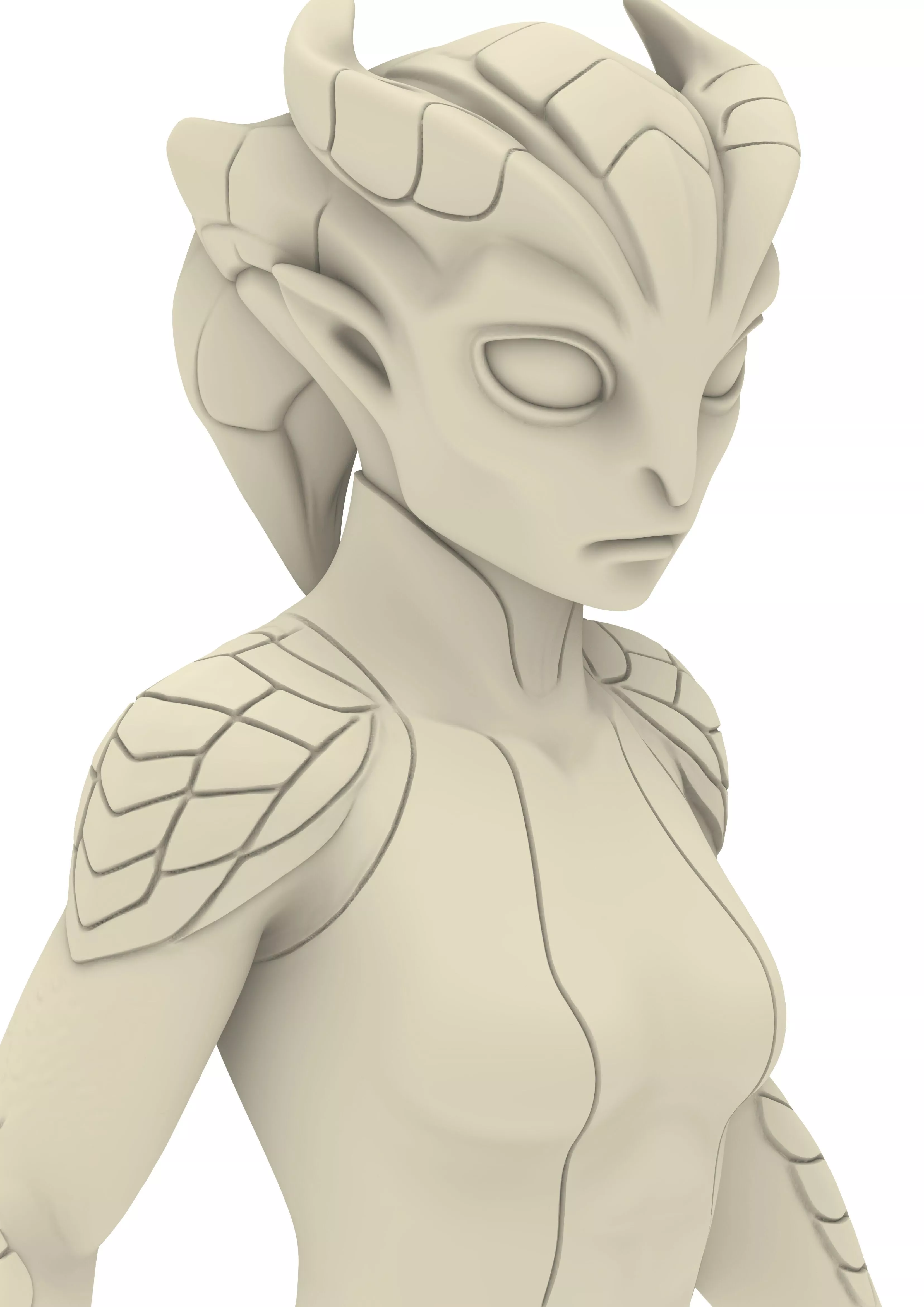 Alien Monster Exotic Warrior Girl Anime Toy Animal 3D print model