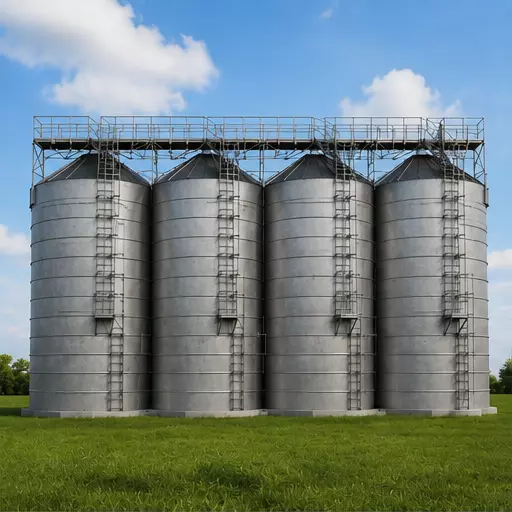 Industrial Grain Storage Silos 3D model