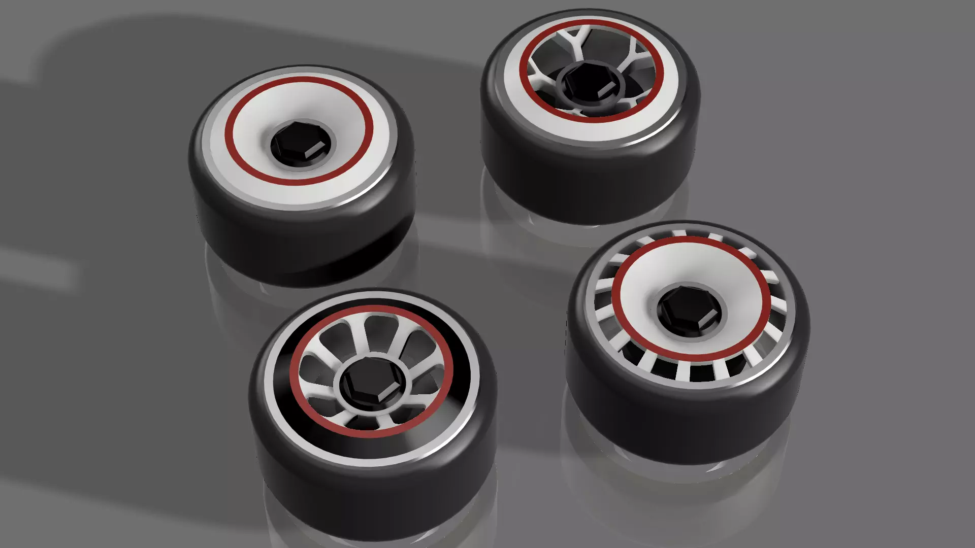 AeroDisc wheels 4pack in Hot Wheels scale 3D print model