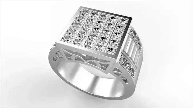 Mens Ring with Diamonds