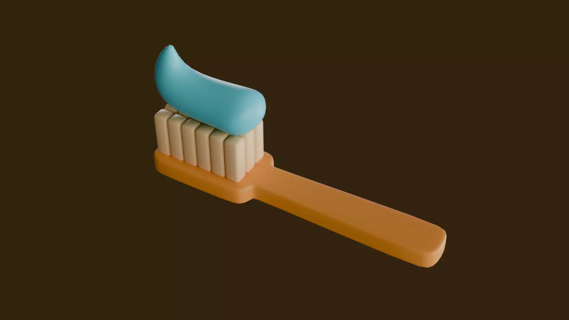 Stylized Toothbrush with Toothpaste 3D model