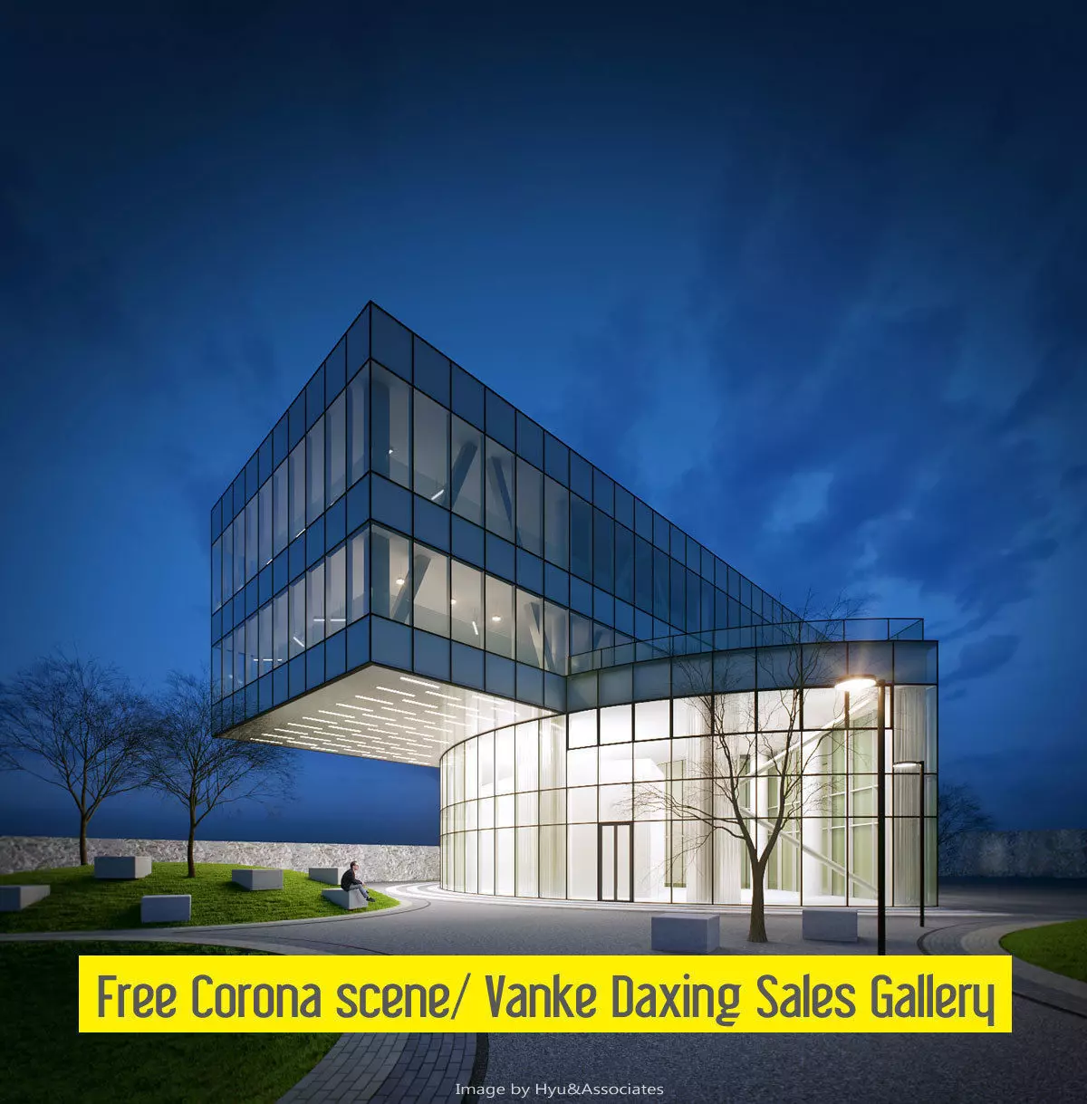 Free Corona Scene - Vanke Daxing Sales Gallery Free 3D model_0