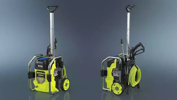 Ryobi Electric Pressure Washer 2000 PSI Green 3D model 2