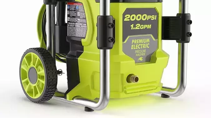 Ryobi Electric Pressure Washer 2000 PSI Green 3D model 7