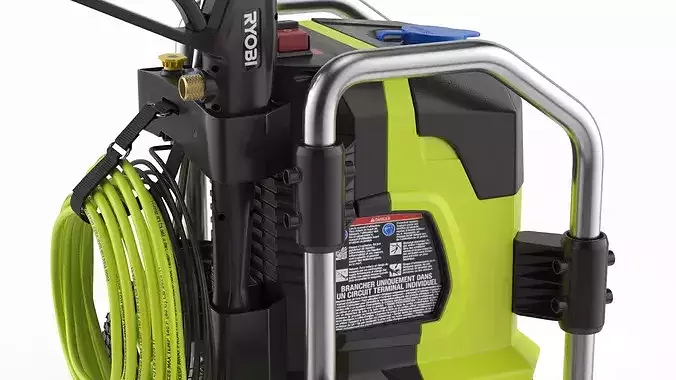Ryobi Electric Pressure Washer 2000 PSI Green 3D model 4