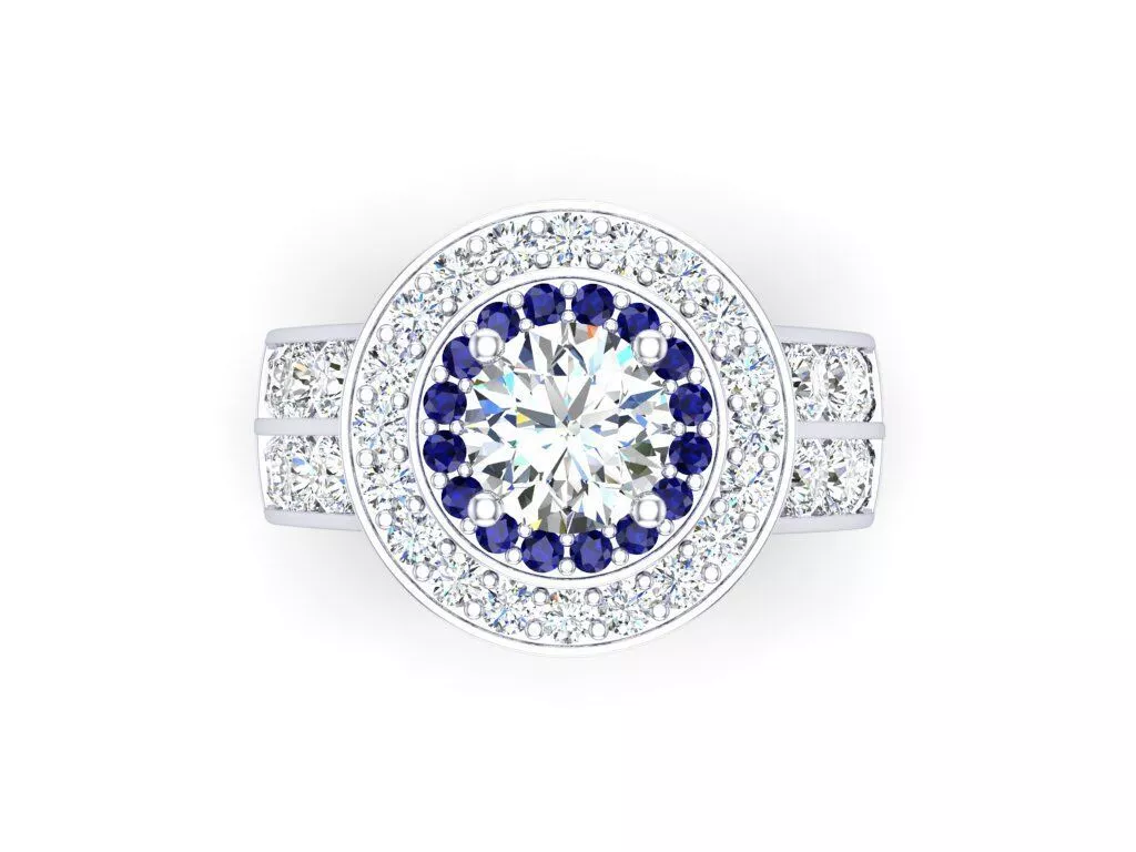 Thick Pave Halo Bezel Ring 3 Variants in 1 3D print model