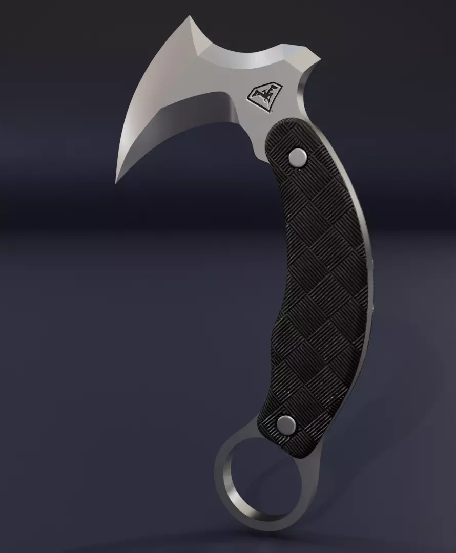 DoubleStar DSK107 Halcon Karambit Tactical weapon axe 3D Model 3D model