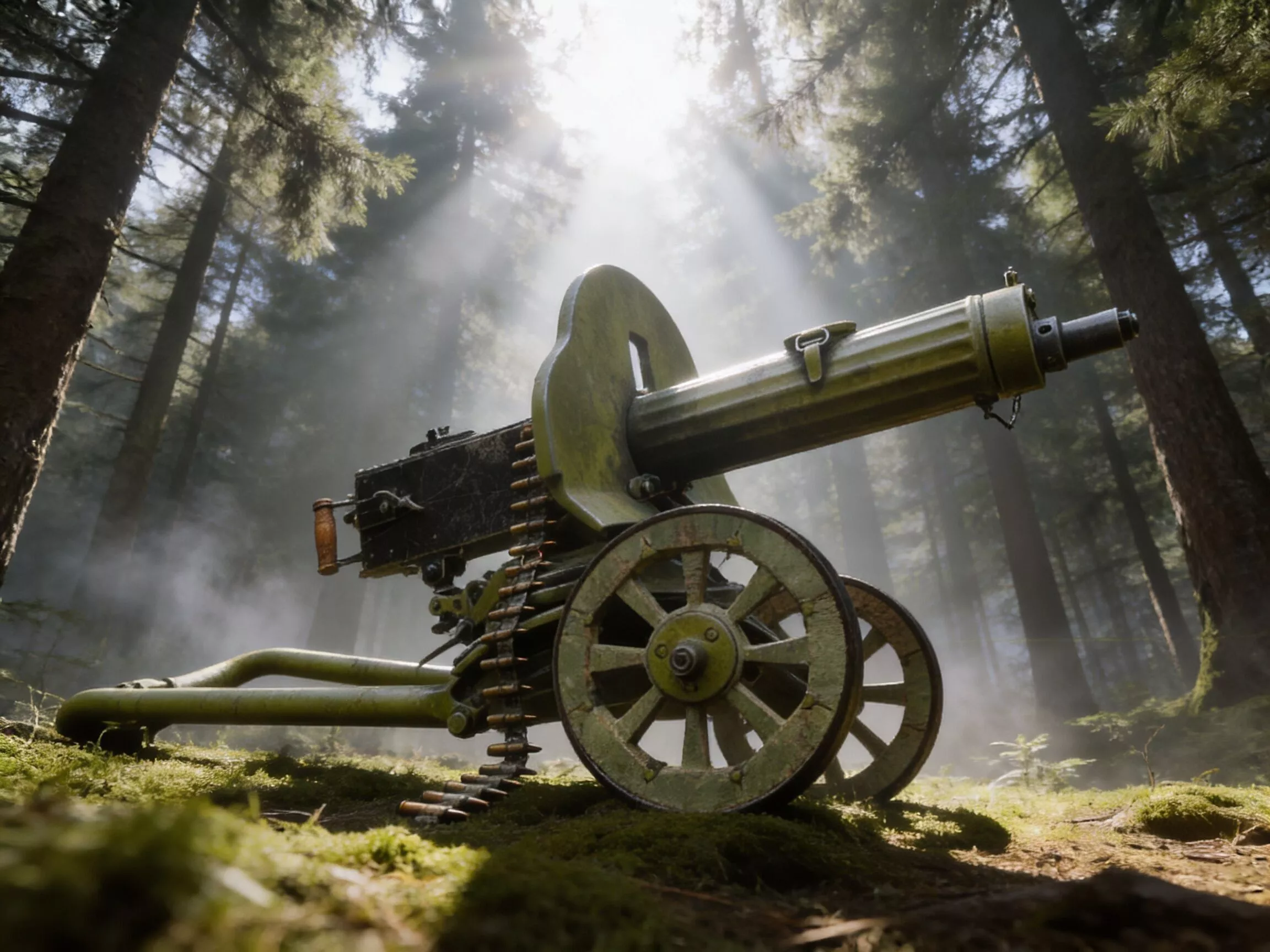 Maxim Machine Gun 1910 PBR 3D model