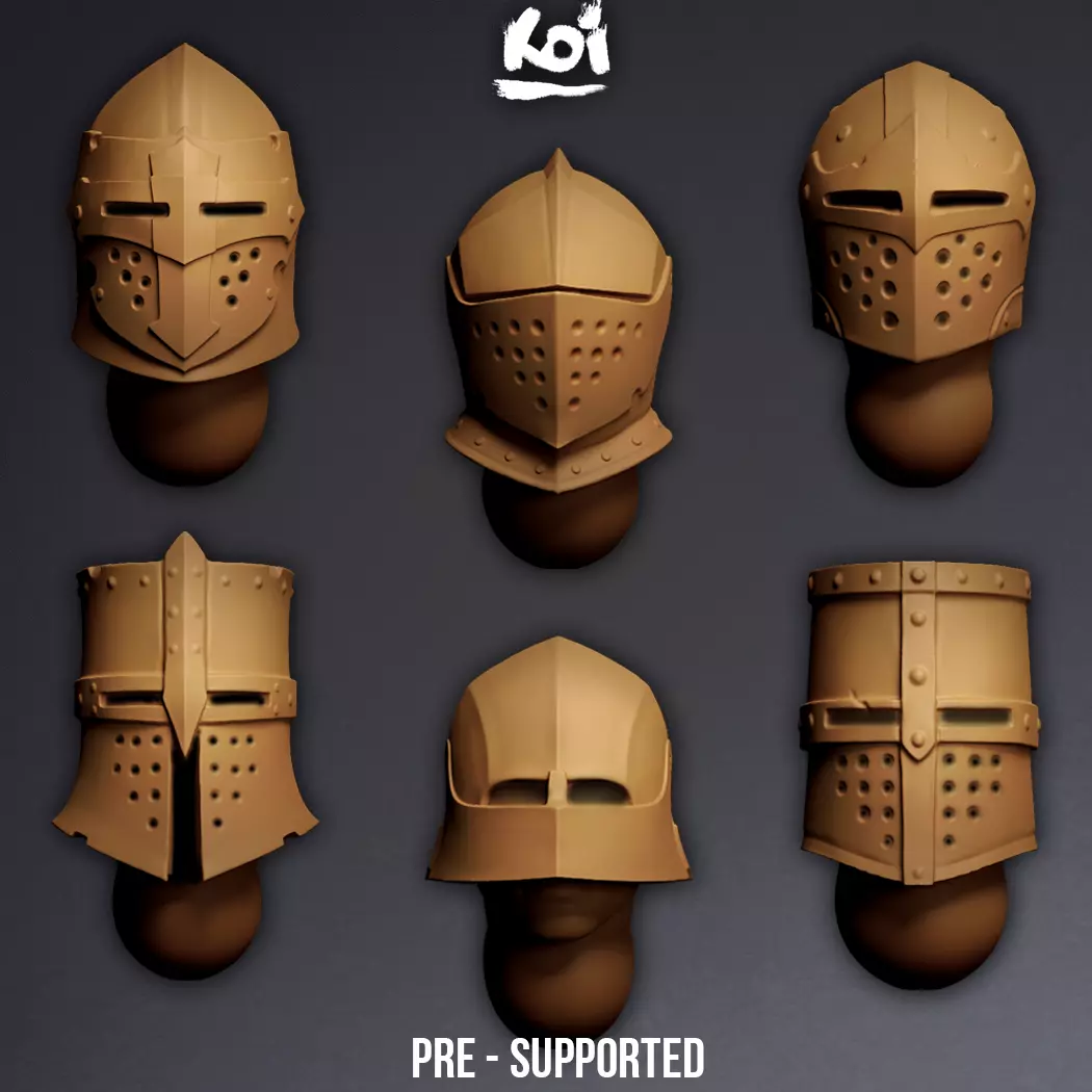 Knights of Avalon - Miniature Heads 3D print model