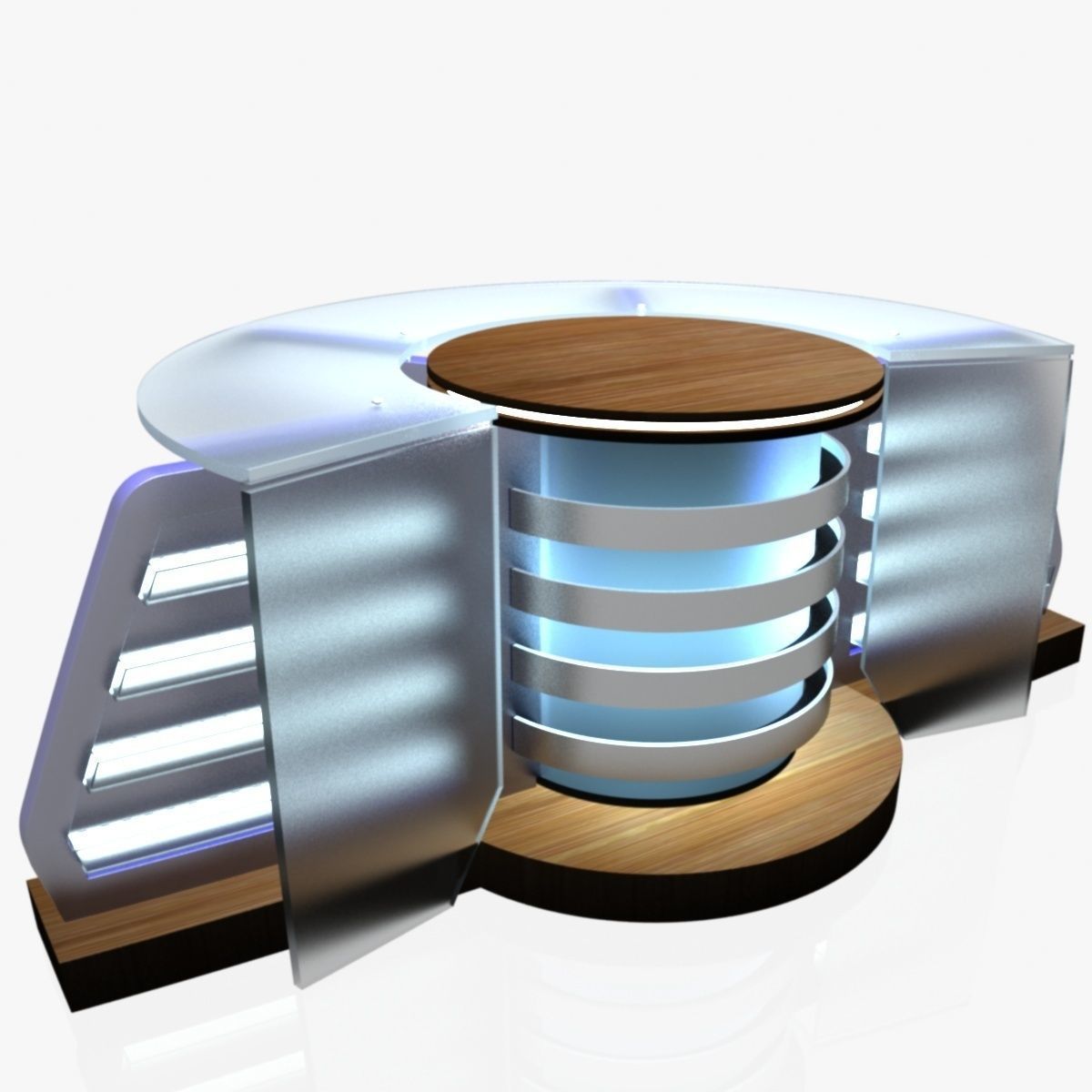 Virtual TV Studio News Desk Collection 12 Pieces 3D model_95