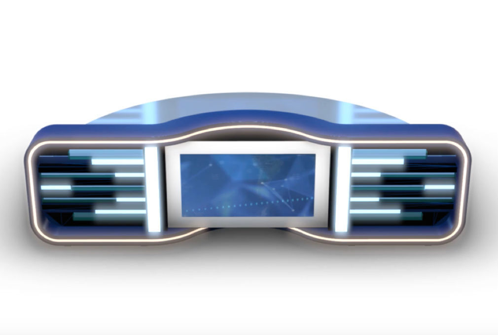 Virtual TV Studio News Desk Collection 12 Pieces 3D model_16