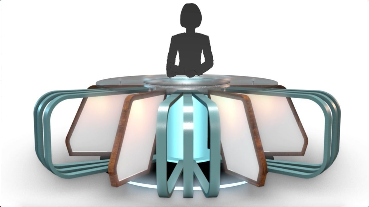 Virtual TV Studio News Desk Collection 12 Pieces 3D model_21