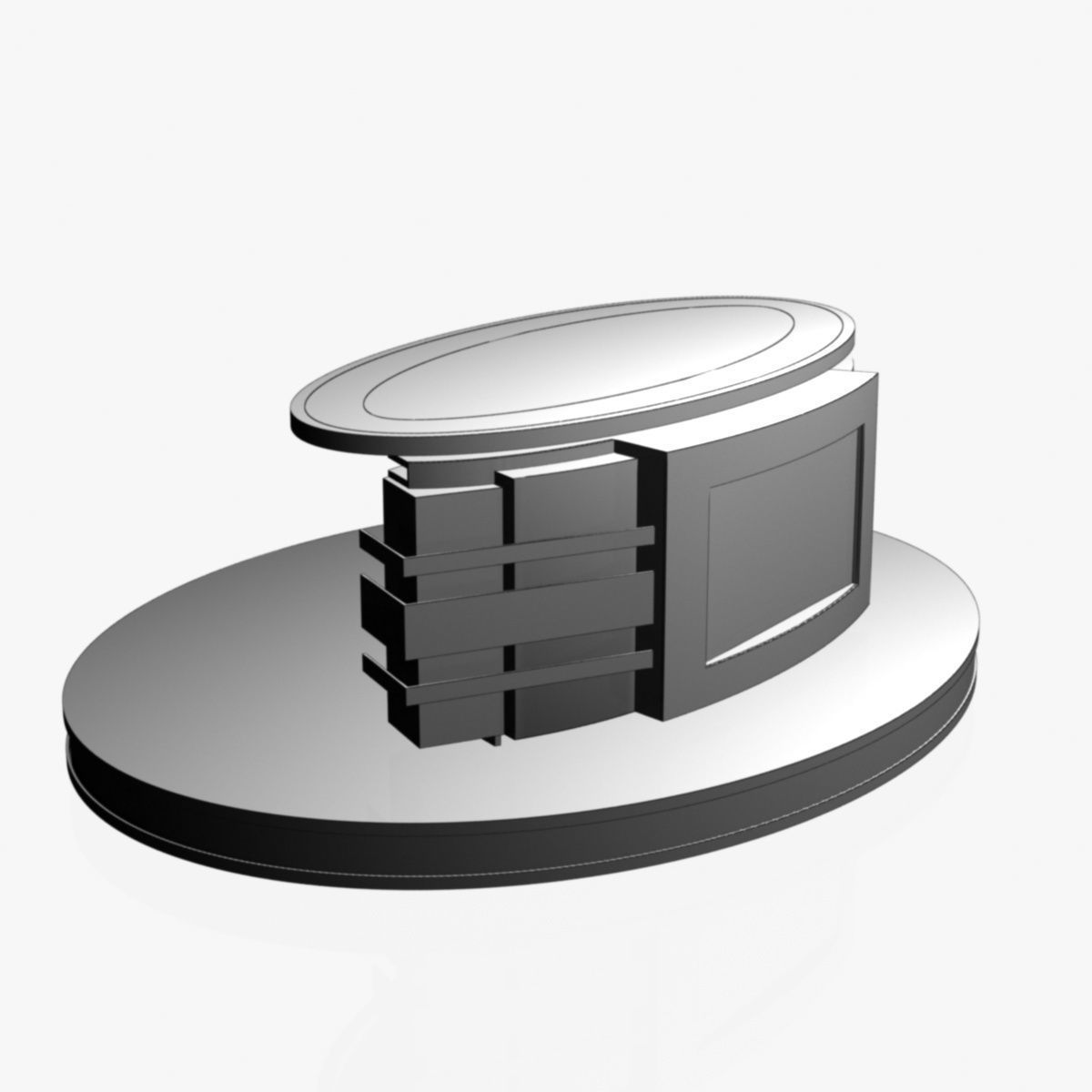 Virtual TV Studio News Desk Collection 12 Pieces 3D model_135