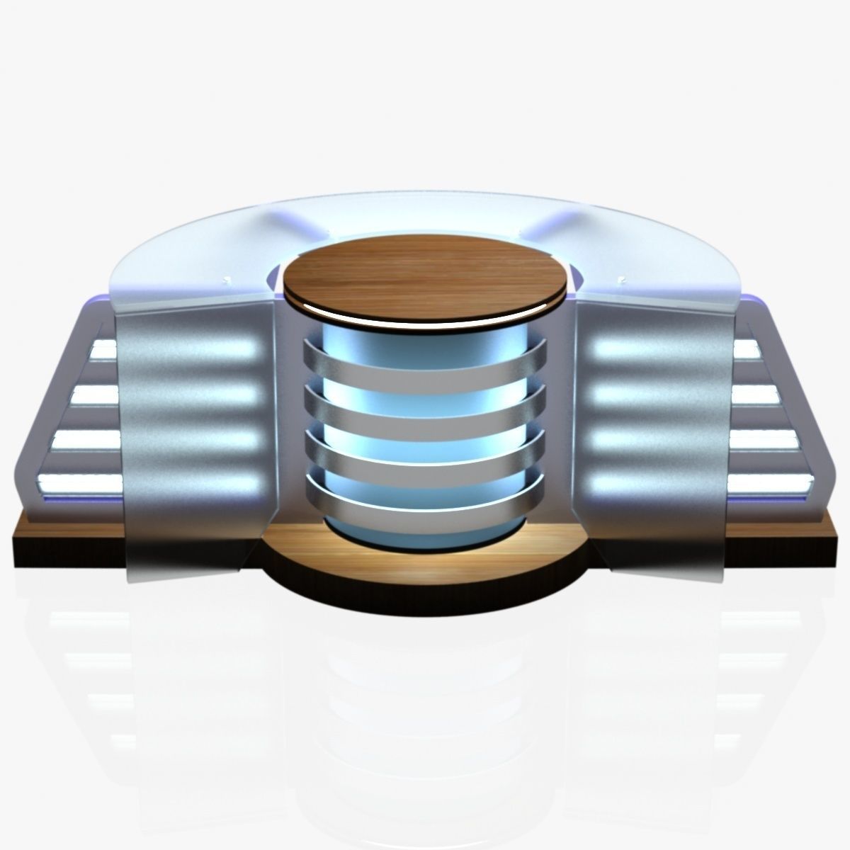 Virtual TV Studio News Desk Collection 12 Pieces 3D model_35