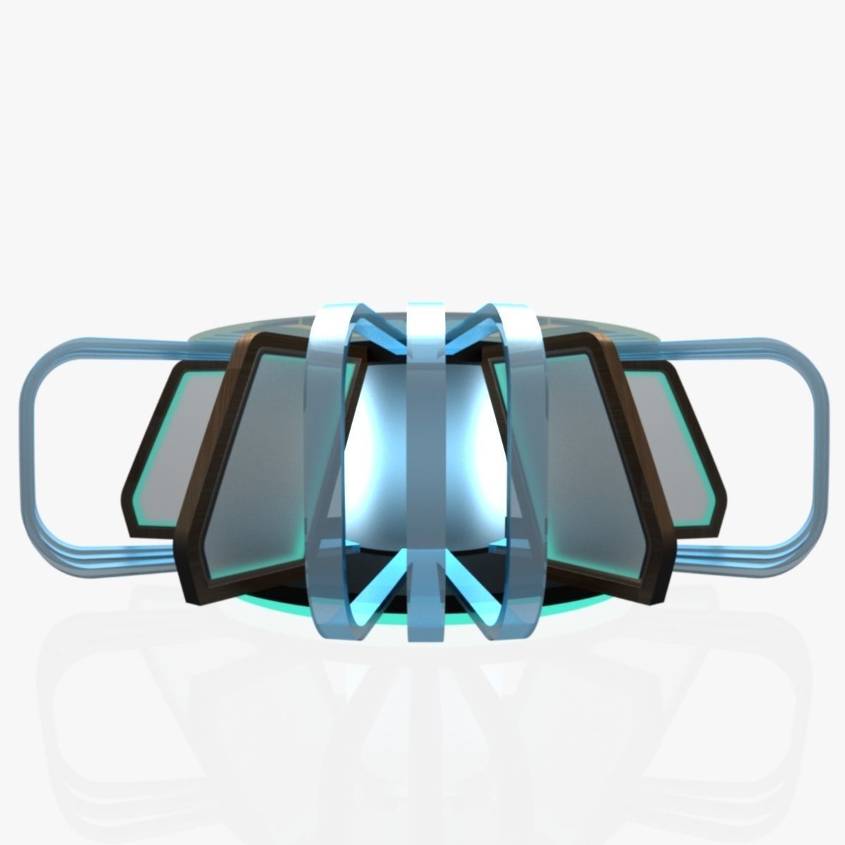 Virtual TV Studio News Desk Collection 12 Pieces 3D model_90