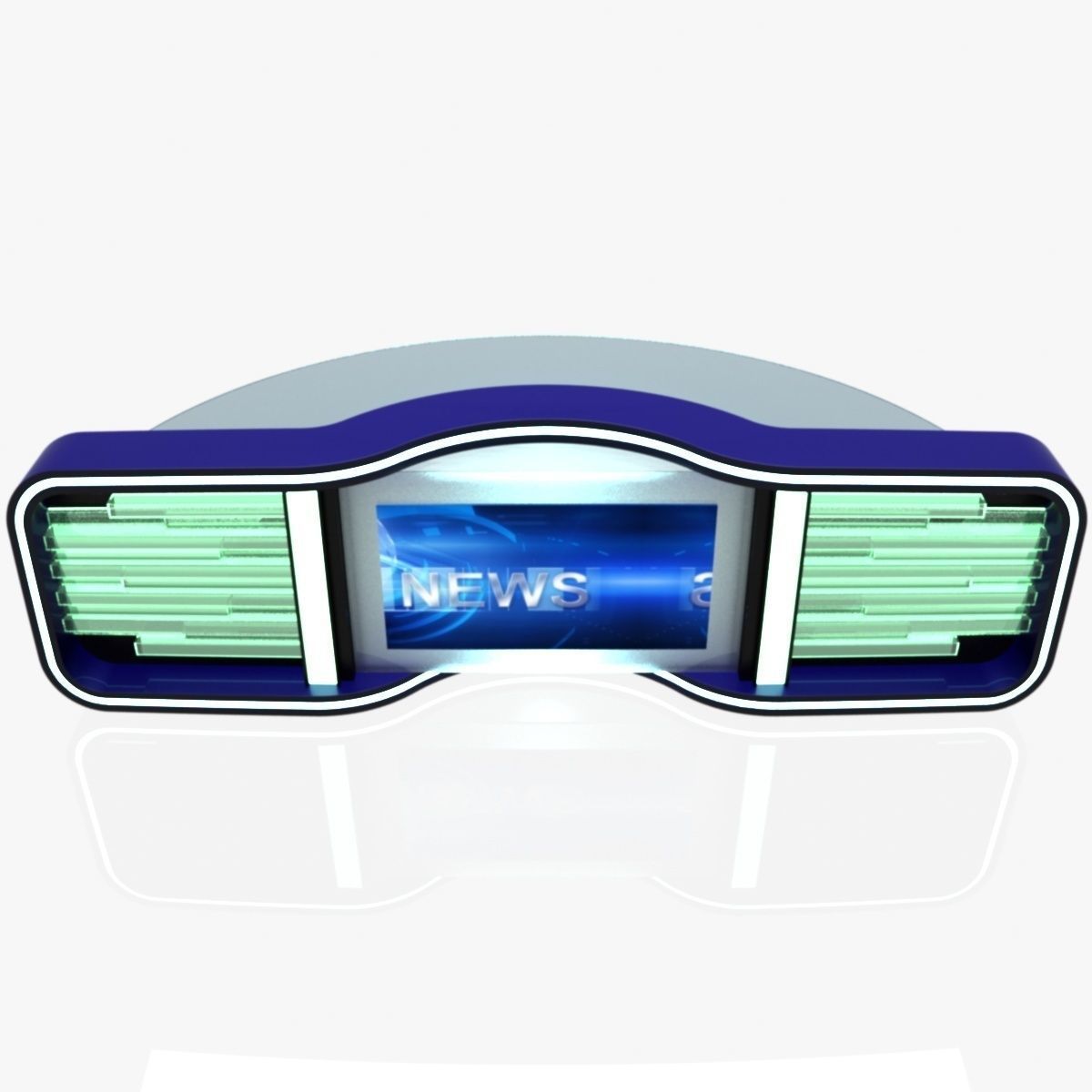 Virtual TV Studio News Desk Collection 12 Pieces 3D model_73