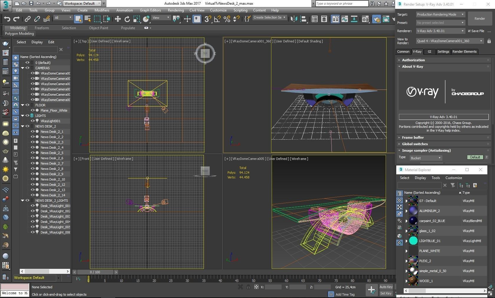Virtual TV Studio News Desk Collection 12 Pieces 3D model_57