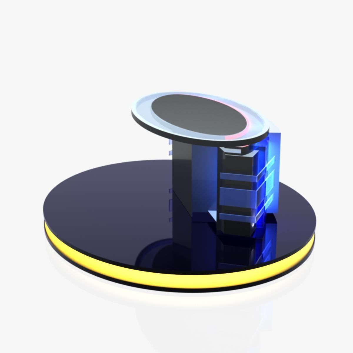 Virtual TV Studio News Desk Collection 12 Pieces 3D model_137