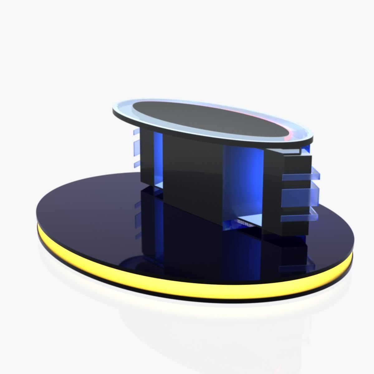 Virtual TV Studio News Desk Collection 12 Pieces 3D model_138