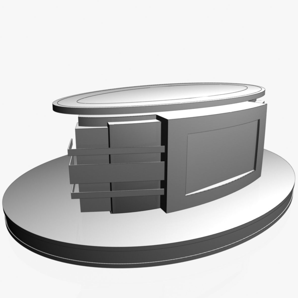 Virtual TV Studio News Desk Collection 12 Pieces 3D model_147