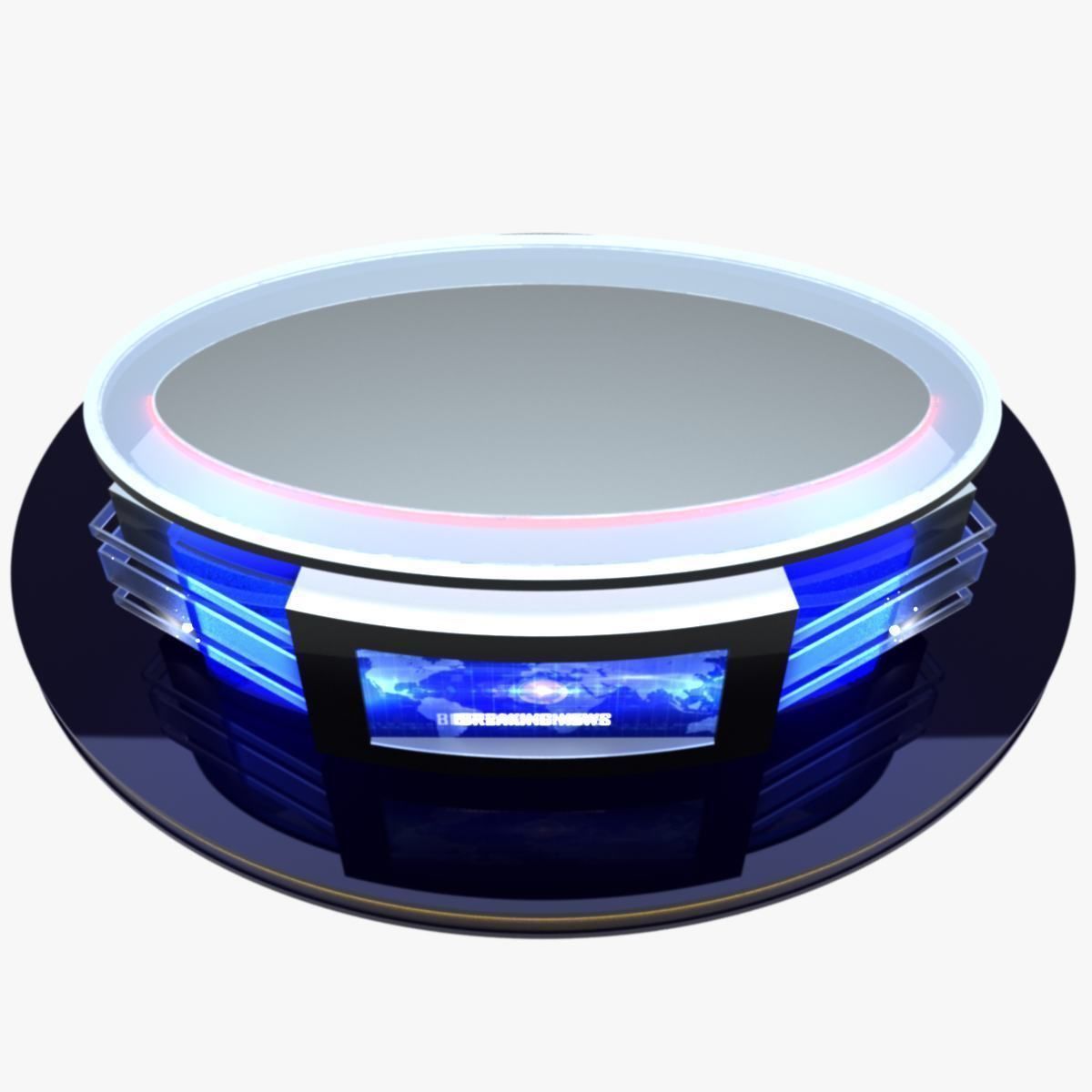 Virtual TV Studio News Desk Collection 12 Pieces 3D model_148