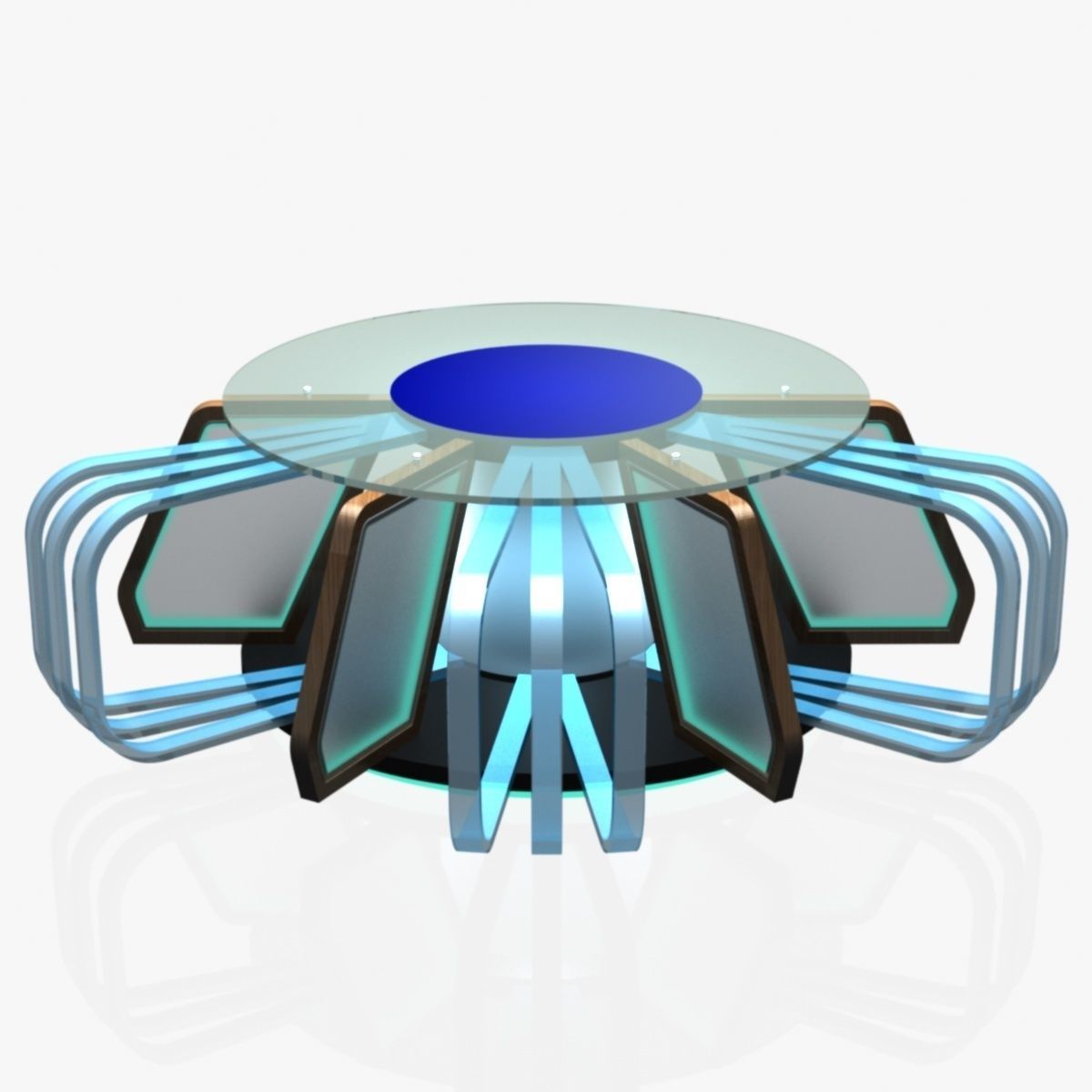 Virtual TV Studio News Desk Collection 12 Pieces 3D model_86