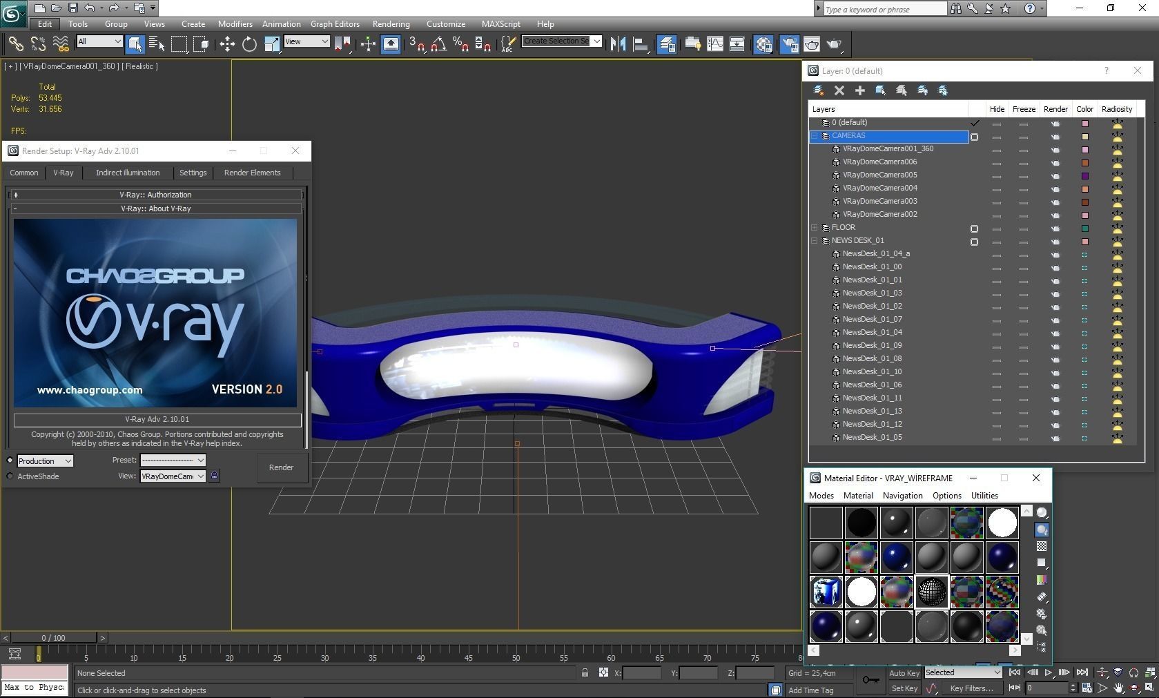 Virtual TV Studio News Desk Collection 12 Pieces 3D model_131