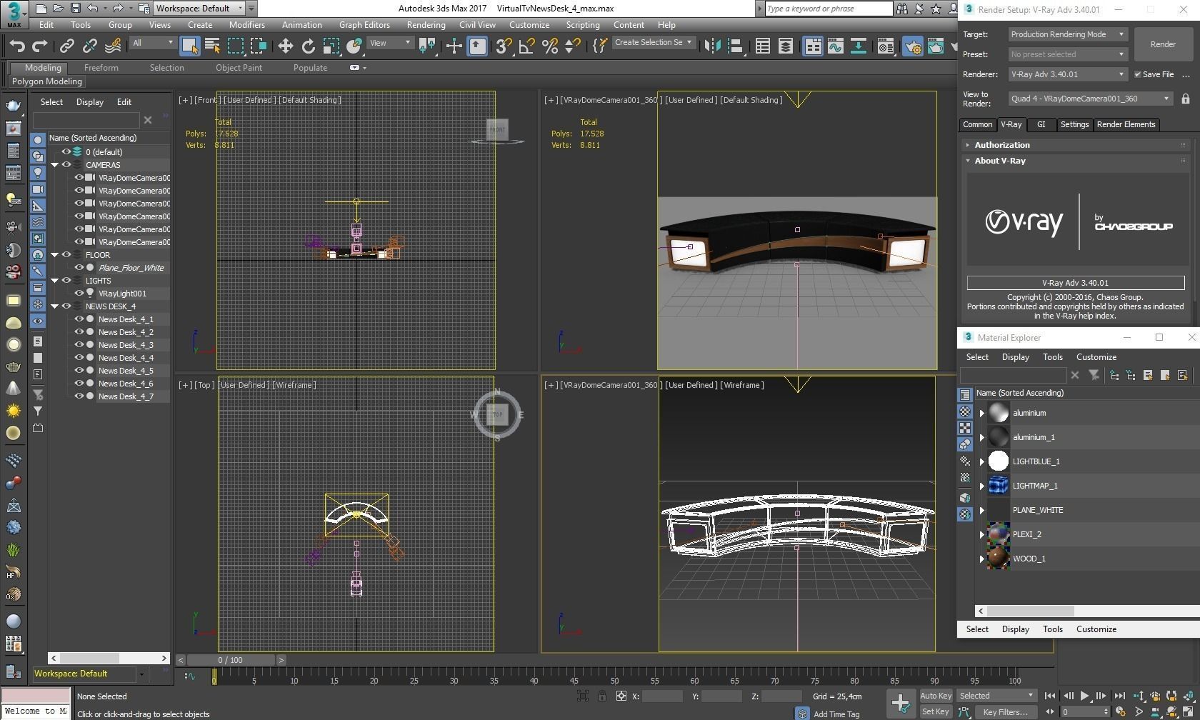 Virtual TV Studio News Desk Collection 12 Pieces 3D model_72
