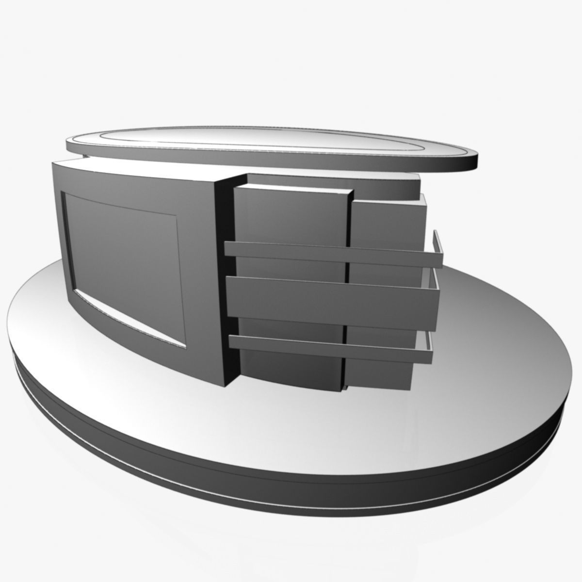 Virtual TV Studio News Desk Collection 12 Pieces 3D model_145
