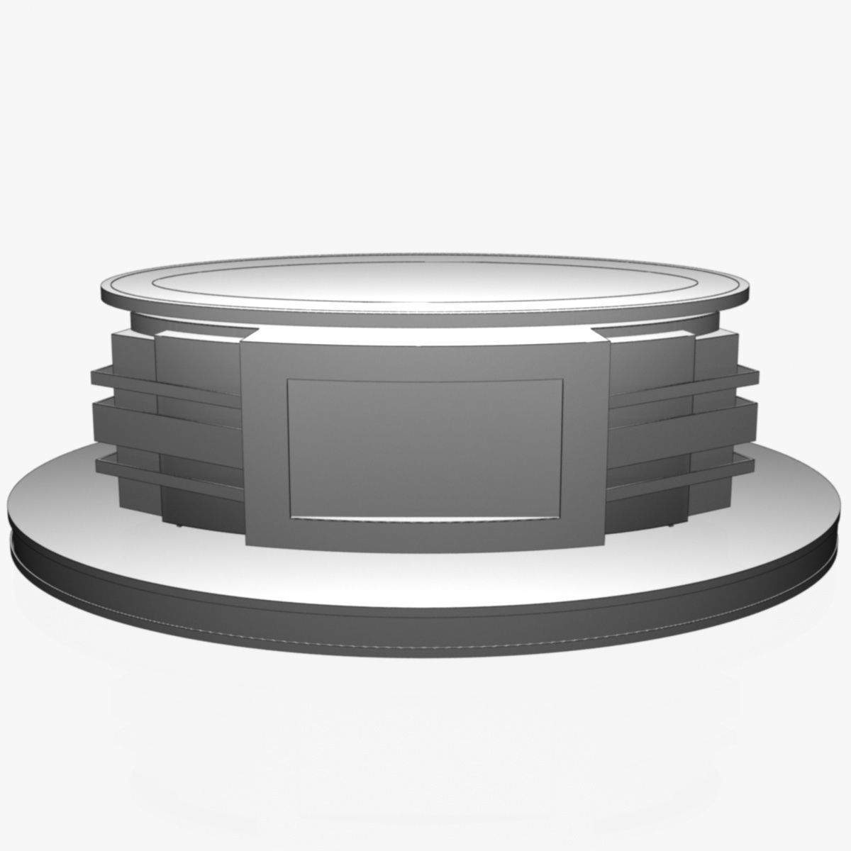 Virtual TV Studio News Desk Collection 12 Pieces 3D model_133