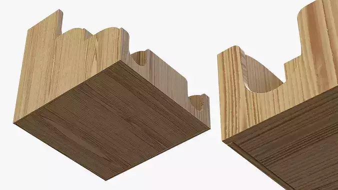 Organizer Cup and Condiment Holder Wood 3D model 4