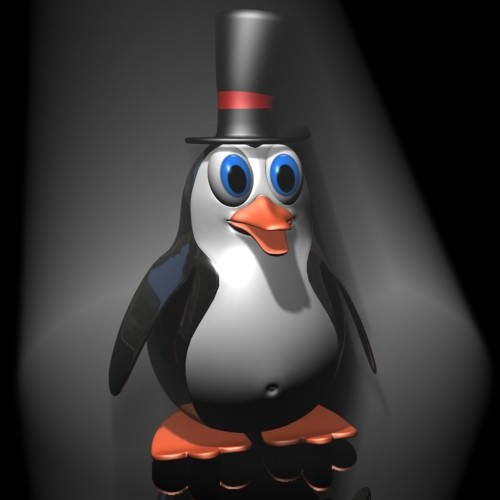 Penguin cartoon rigged Low-poly 3D model_2