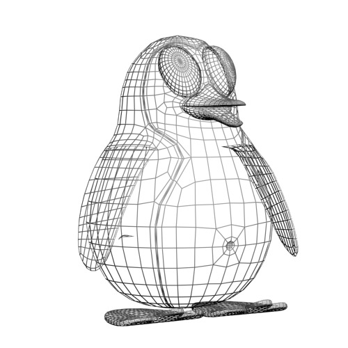 Penguin cartoon rigged Low-poly 3D model_5
