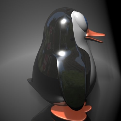 Penguin cartoon rigged Low-poly 3D model_1