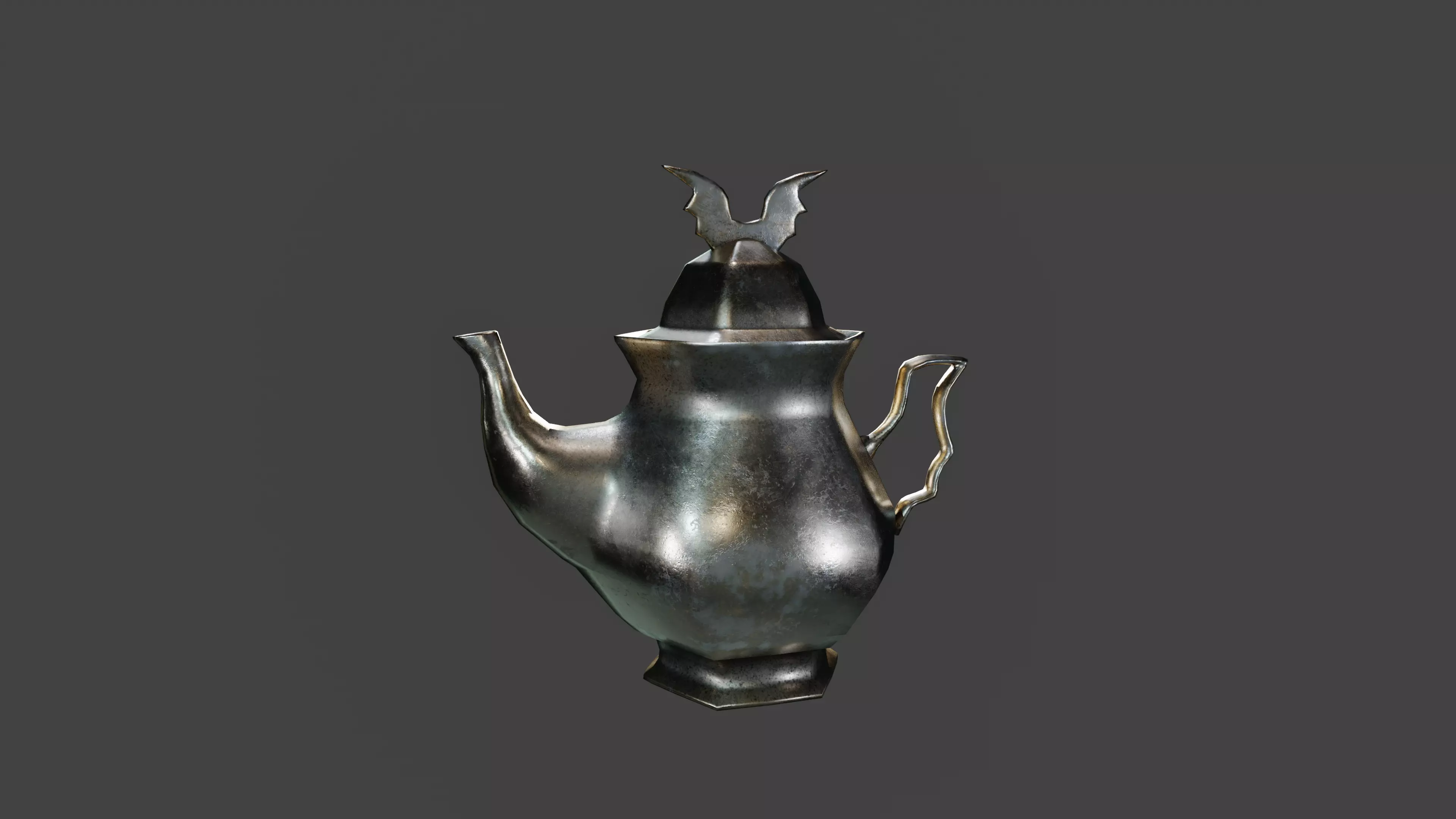 Victorian Gothic Teapot Realistic Vintage Low-poly 3D model