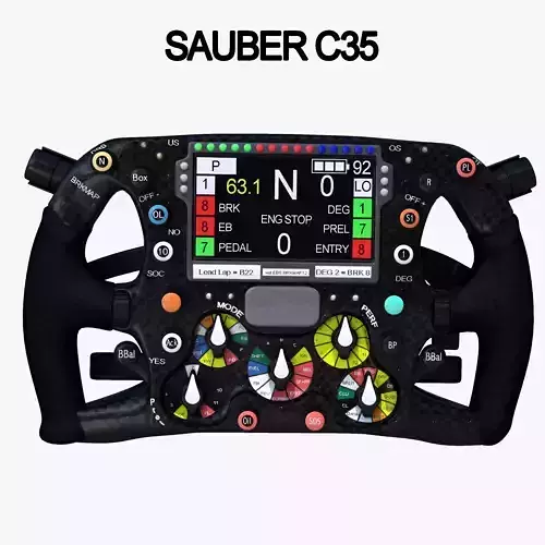 C35 Steering Wheel Low-poly 3D model