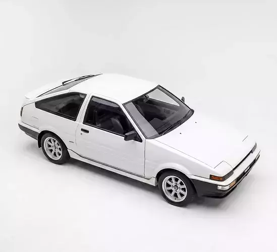 Classic Toyota Corolla Sprinter Trueno AE86 Liftback Low-poly 3D model 4